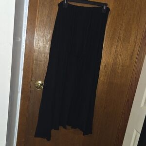 Black Asymmetrical A-Line Maxi Skirt for Night Out